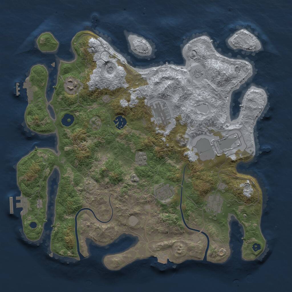 Rust Map: Procedural Map, Size: 3500, Seed: 1748562825, 13 Monuments