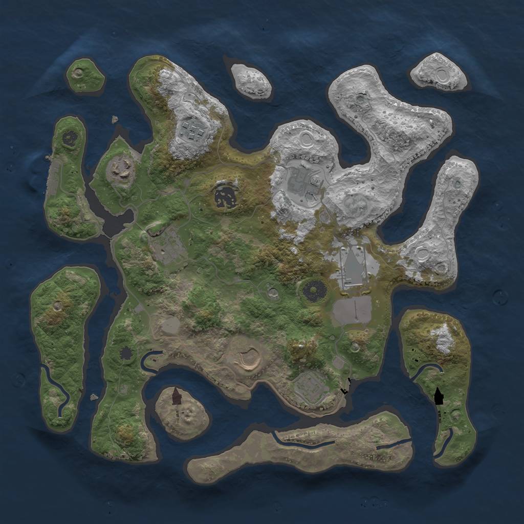 Rust Map: Procedural Map, Size: 3500, Seed: 1748562825, 15 Monuments