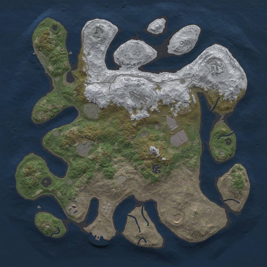 Rust Map: Procedural Map, Size: 4000, Seed: 172509, 18 Monuments