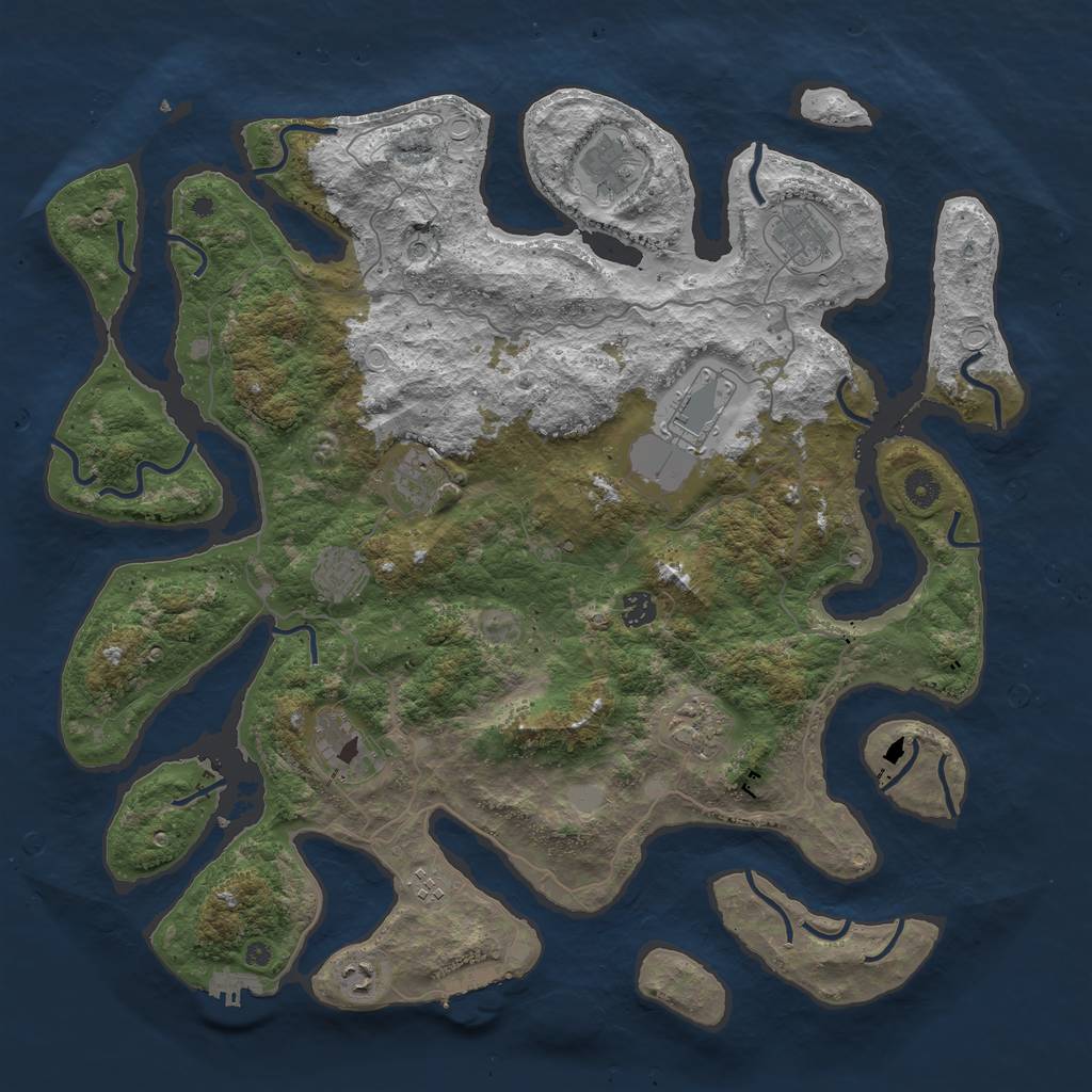 Rust Map: Procedural Map, Size: 4500, Seed: 2654650, 18 Monuments