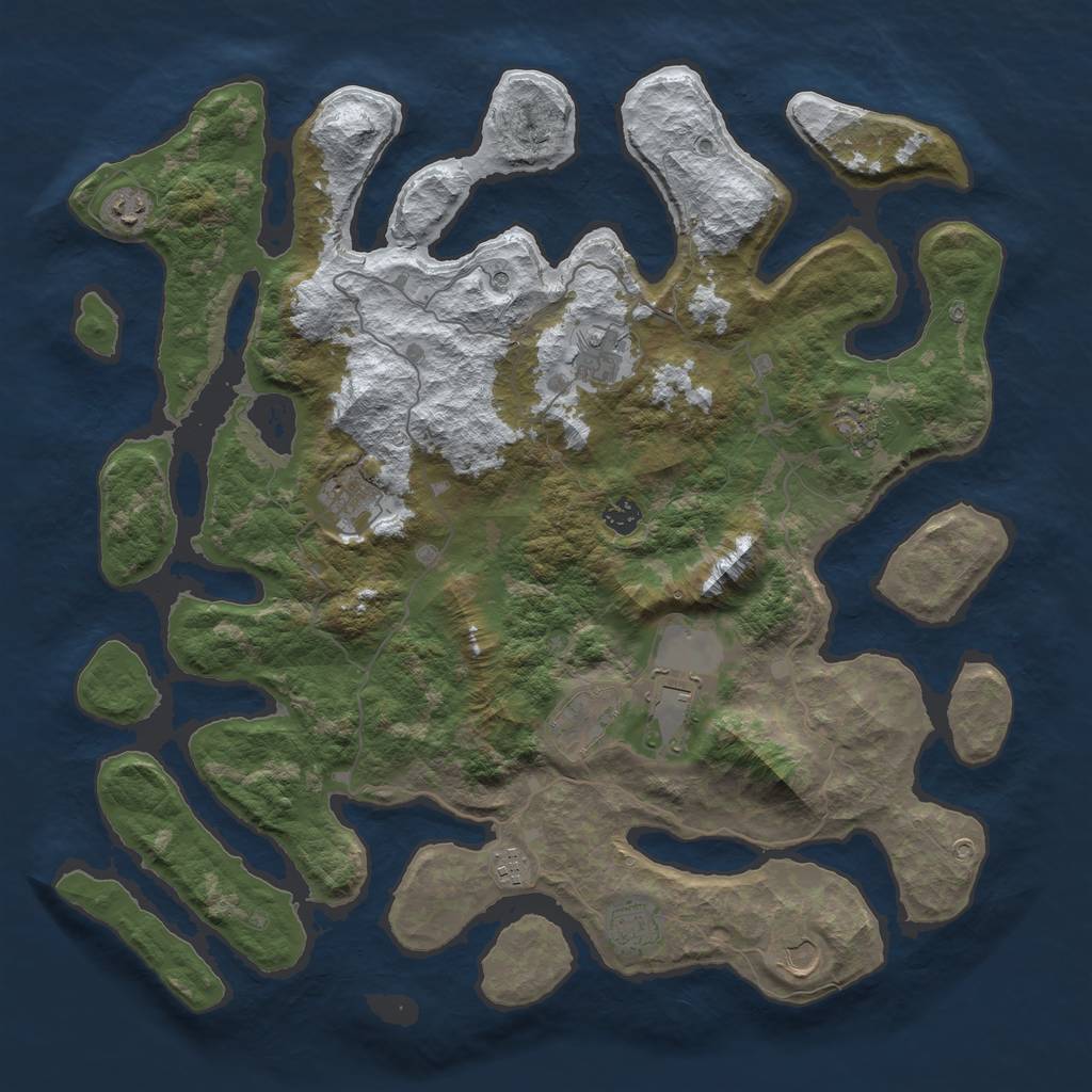 Rust Map: Barren, Size: 4500, Seed: 6289696, 13 Monuments