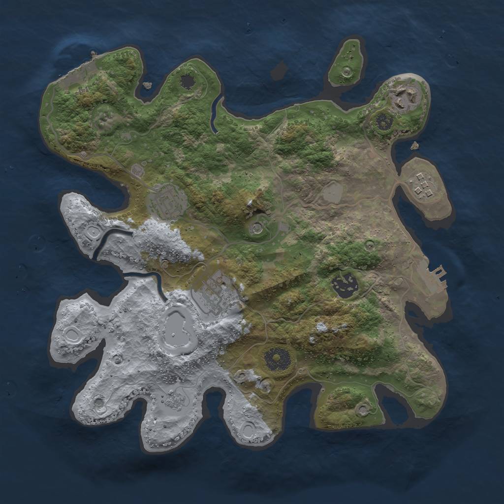 Rust Map: Procedural Map, Size: 3000, Seed: 62303384, 14 Monuments