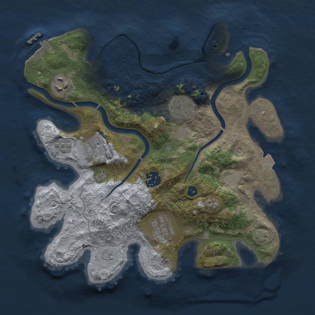 Rust Map: Procedural Map, Size: 3000, Seed: 62303384, 11 Monuments