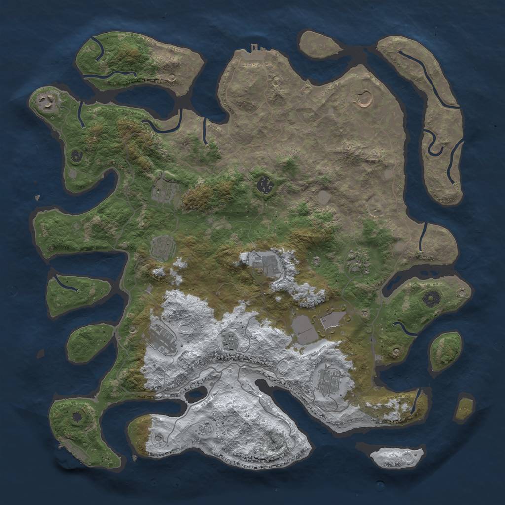 Rust Map: Procedural Map, Size: 4500, Seed: 387553, 20 Monuments