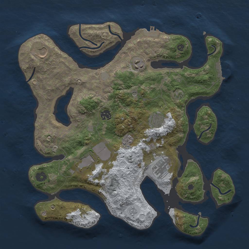 Rust Map: Procedural Map, Size: 3550, Seed: 749698, 16 Monuments