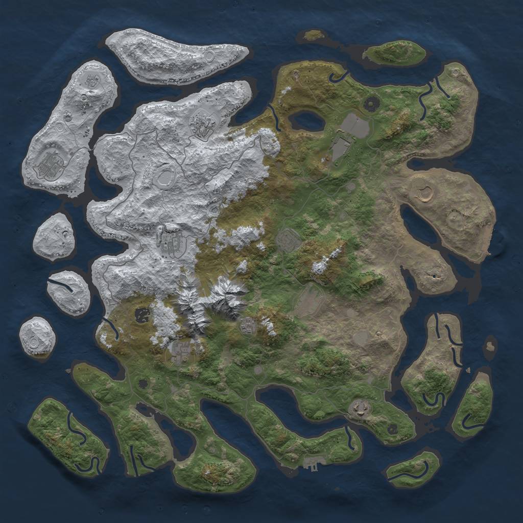 Rust Map: Procedural Map, Size: 5000, Seed: 10092019, 20 Monuments