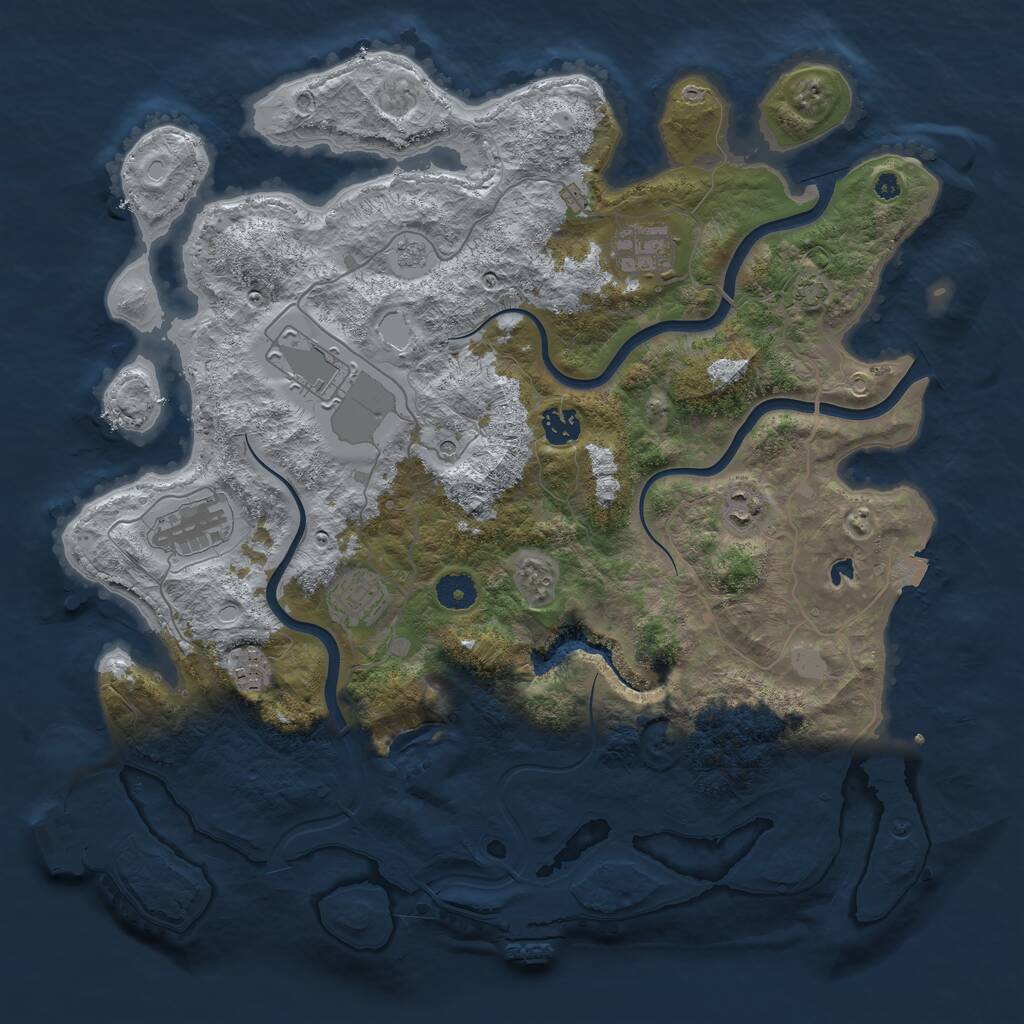 Rust Map: Procedural Map, Size: 4000, Seed: 12364, 13 Monuments