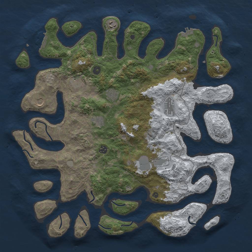 Rust Map: Procedural Map, Size: 4500, Seed: 1178391, 18 Monuments