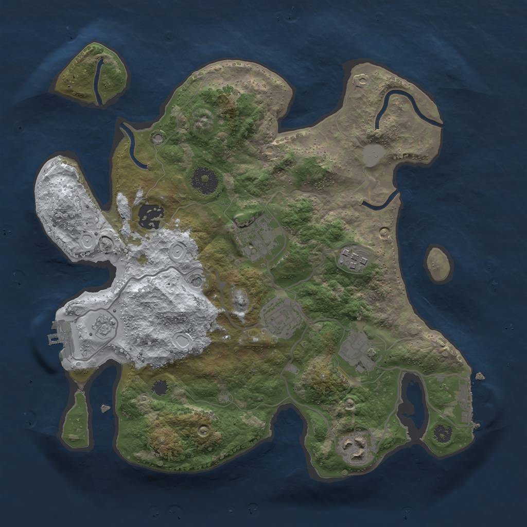 Rust Map: Procedural Map, Size: 3000, Seed: 202347, 15 Monuments