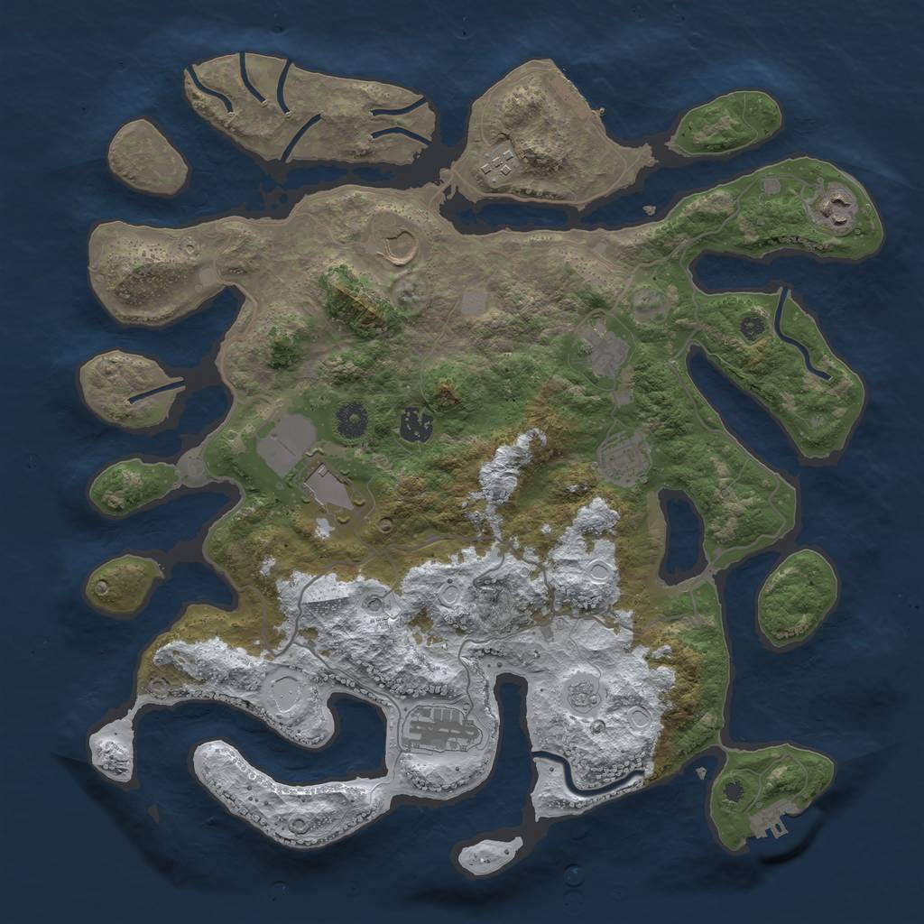 Rust Map: Procedural Map, Size: 4000, Seed: 542456, 17 Monuments