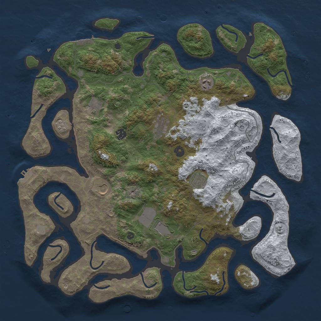 Rust Map: Procedural Map, Size: 4500, Seed: 2316724, 17 Monuments