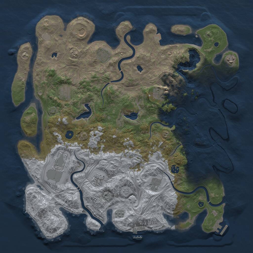 Rust Map: Procedural Map, Size: 4500, Seed: 1463773, 16 Monuments