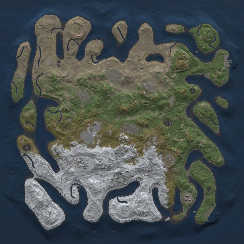 Rust Map: Procedural Map, Size: 4500, Seed: 1463773, 20 Monuments