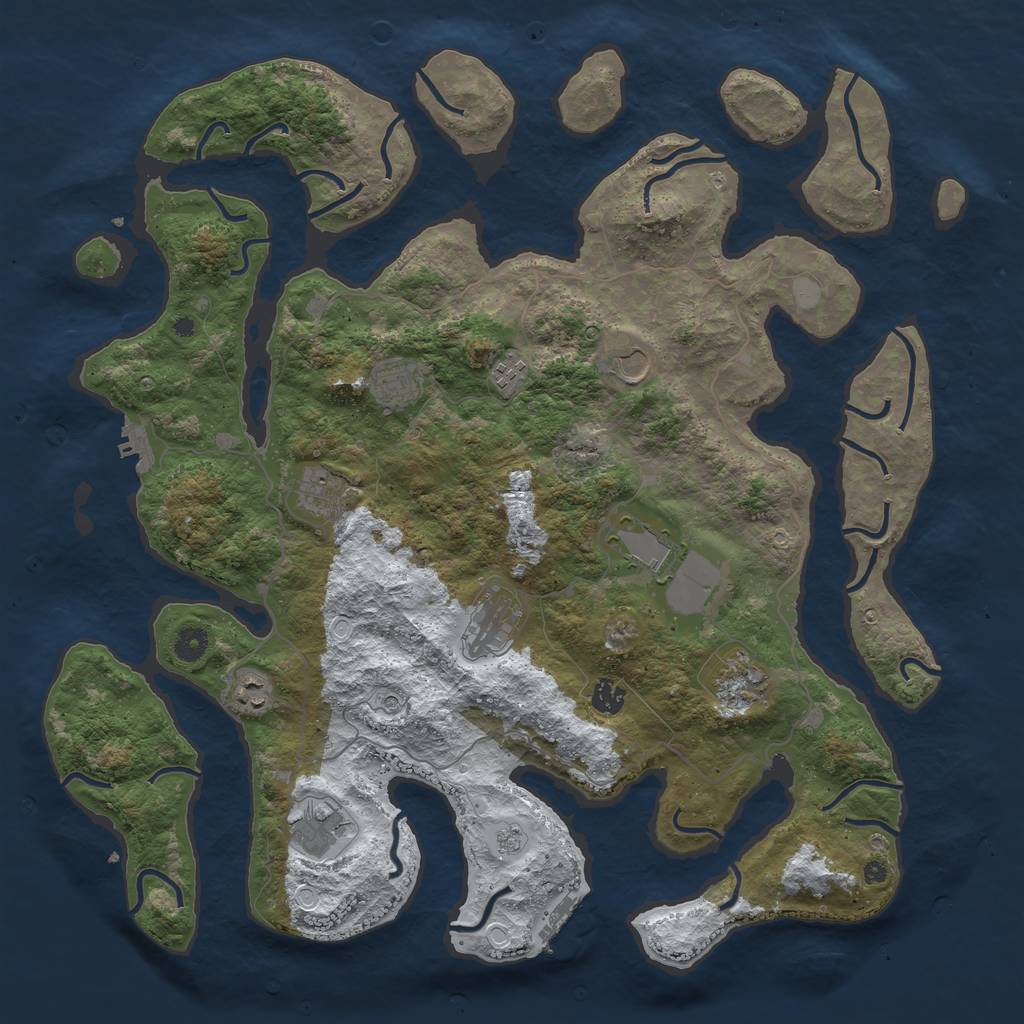 Rust Map: Procedural Map, Size: 4500, Seed: 3529825, 19 Monuments