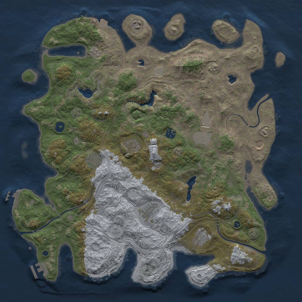 Rust Map: Procedural Map, Size: 4500, Seed: 3529825, 15 Monuments