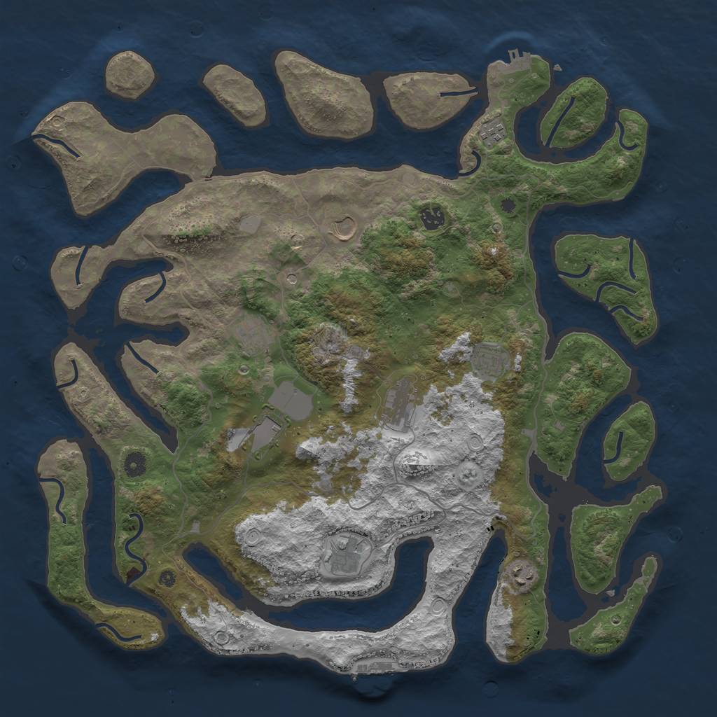 Rust Map: Procedural Map, Size: 4500, Seed: 4194552, 17 Monuments