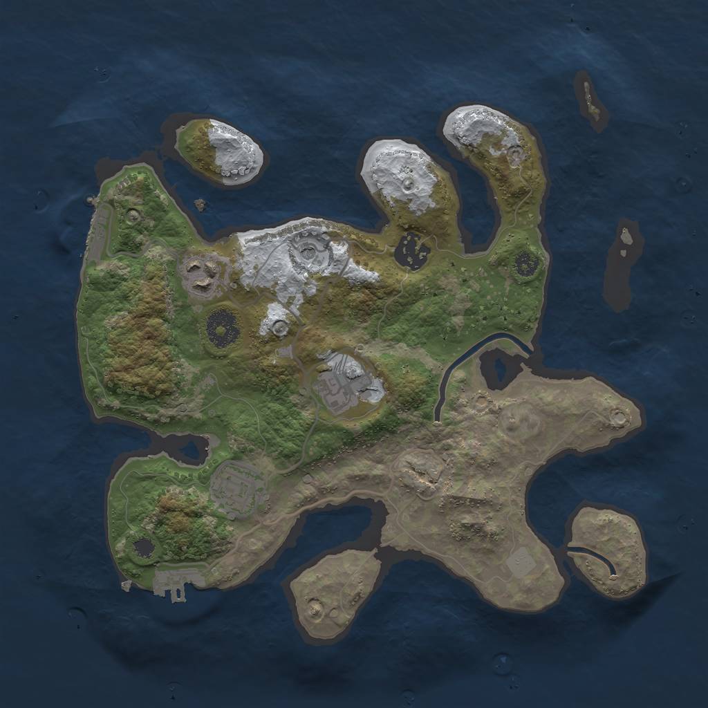 Rust Map: Procedural Map, Size: 3000, Seed: 675609, 12 Monuments