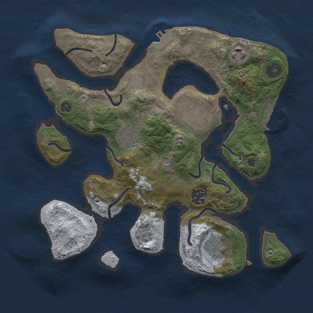 Rust Map: Procedural Map, Size: 3000, Seed: 956390, 14 Monuments