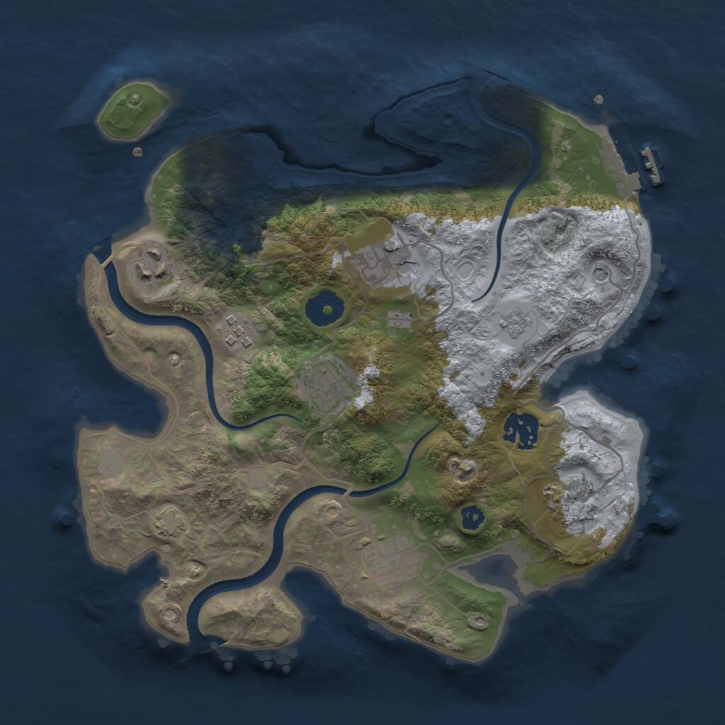 Rust Map: Procedural Map, Size: 3000, Seed: 474991, 12 Monuments