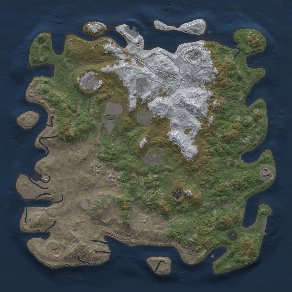 Rust Map: Procedural Map, Size: 4500, Seed: 4284762, 19 Monuments