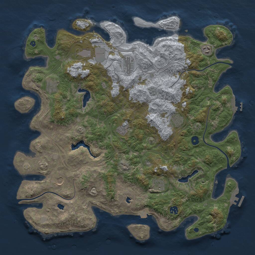 Rust Map: Procedural Map, Size: 4500, Seed: 4284762, 16 Monuments
