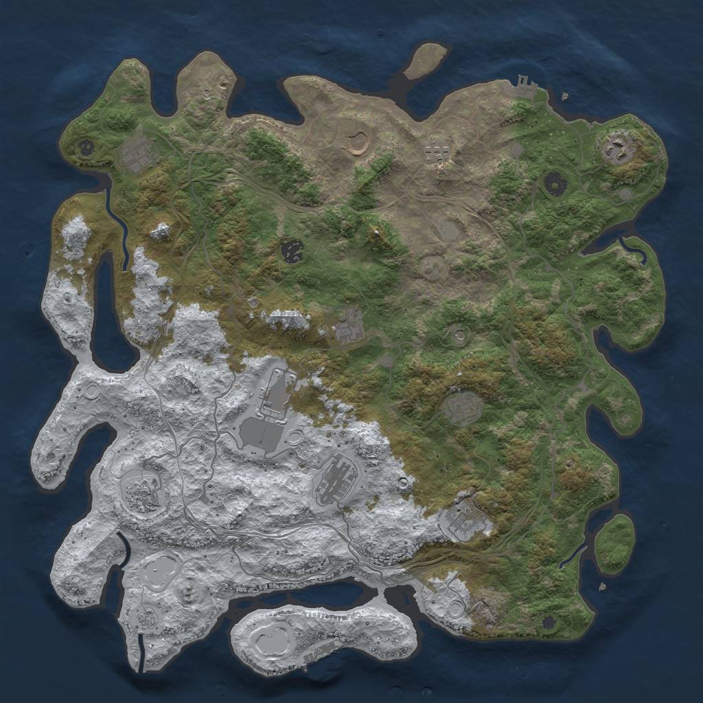 Rust Map: Procedural Map, Size: 4500, Seed: 2056883, 20 Monuments