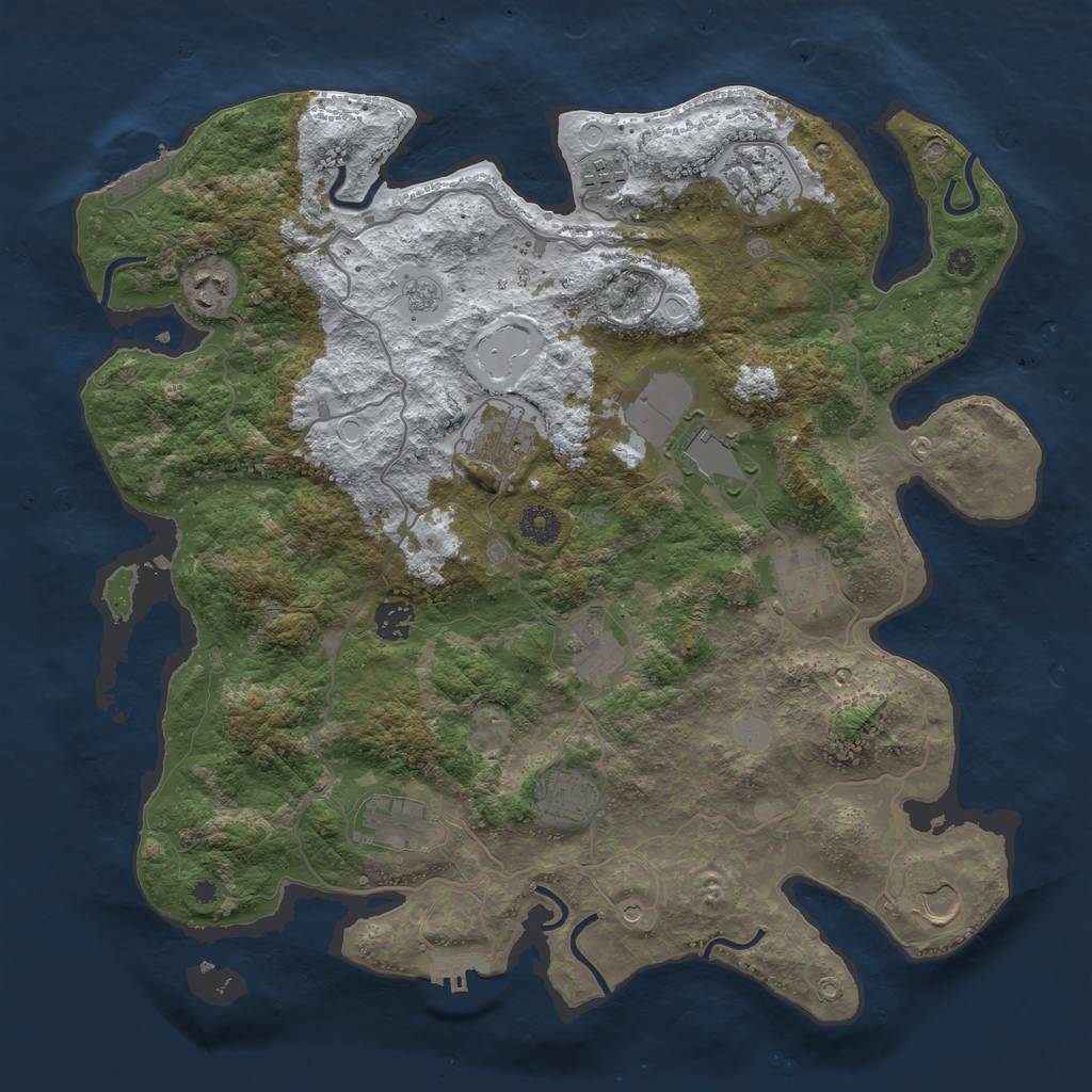 Rust Map: Procedural Map, Size: 4000, Seed: 276495, 20 Monuments