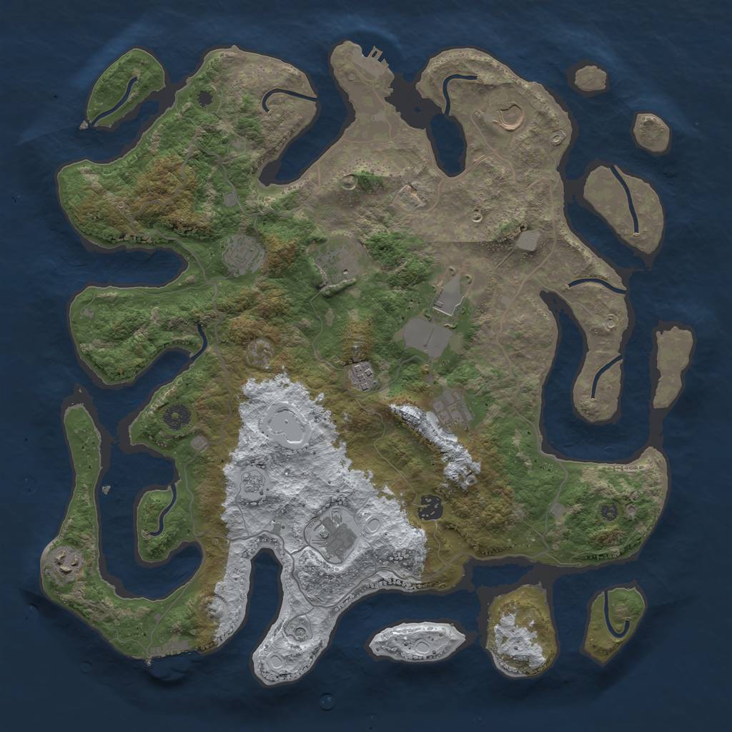 Rust Map: Procedural Map, Size: 4200, Seed: 7485235, 18 Monuments