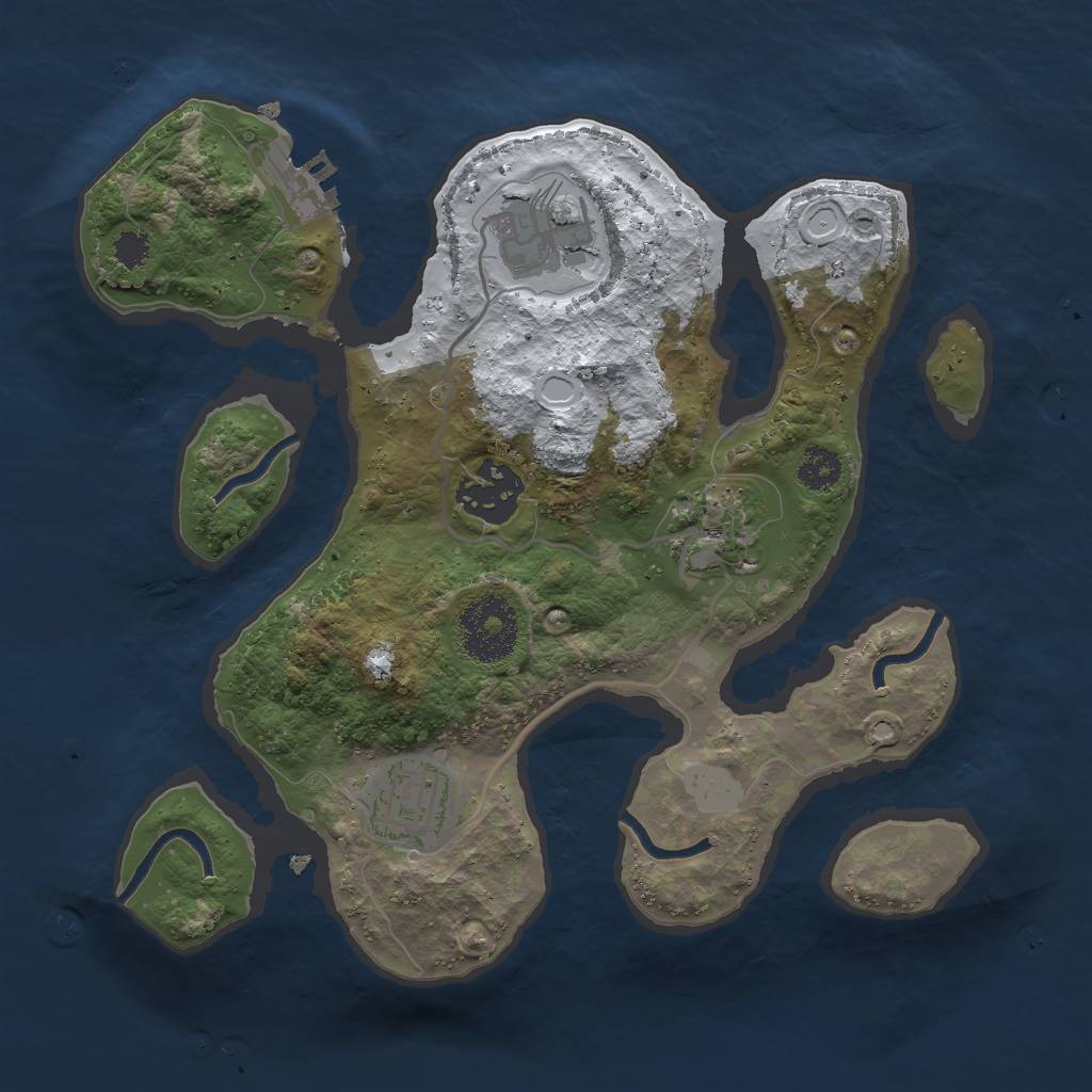 Rust Map: Procedural Map, Size: 2600, Seed: 1, 10 Monuments