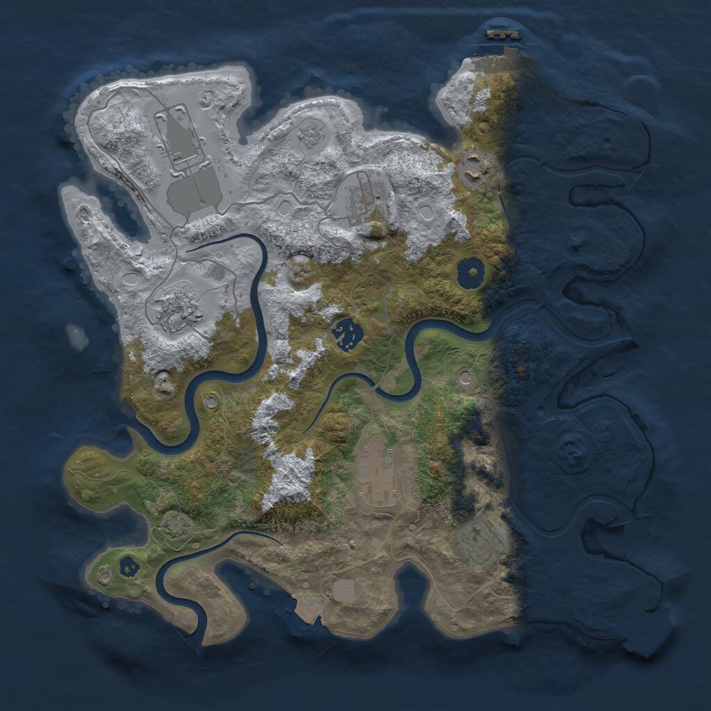 Rust Map: Procedural Map, Size: 3500, Seed: 52, 13 Monuments