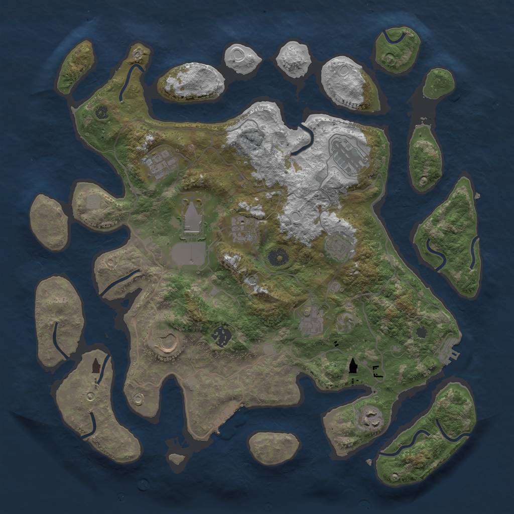 Rust Map: Procedural Map, Size: 4000, Seed: 587, 17 Monuments