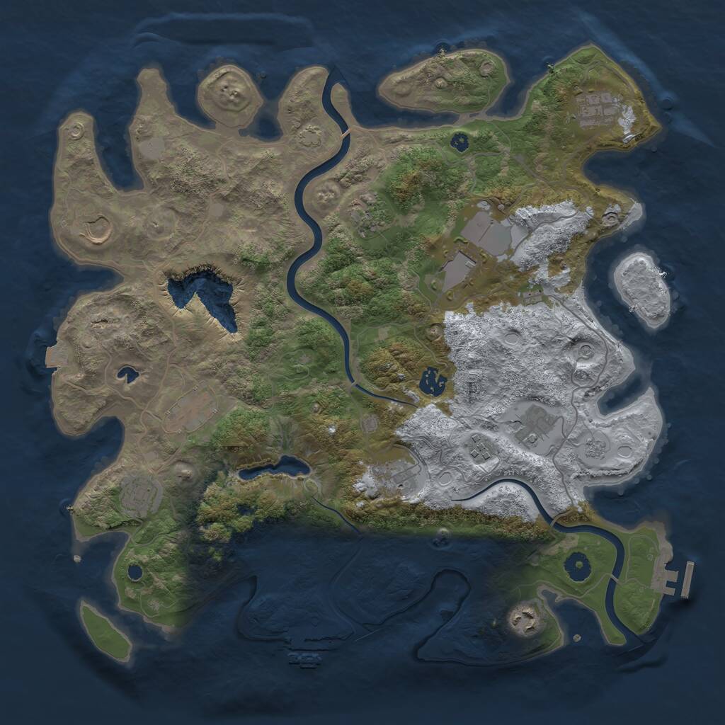 Rust Map: Procedural Map, Size: 4000, Seed: 42198759, 17 Monuments