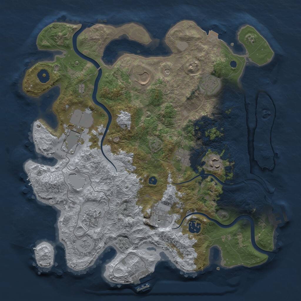 Rust Map: Procedural Map, Size: 3550, Seed: 507921, 15 Monuments