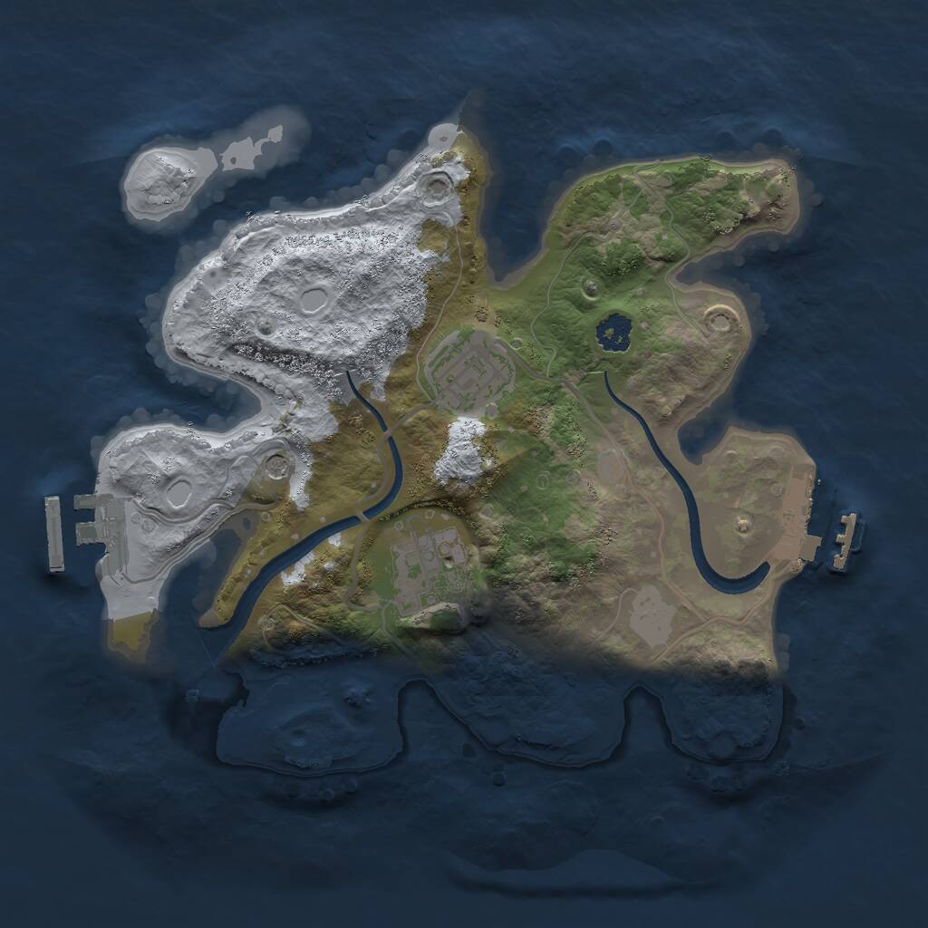 Rust Map: Procedural Map, Size: 2500, Seed: 5166, 6 Monuments
