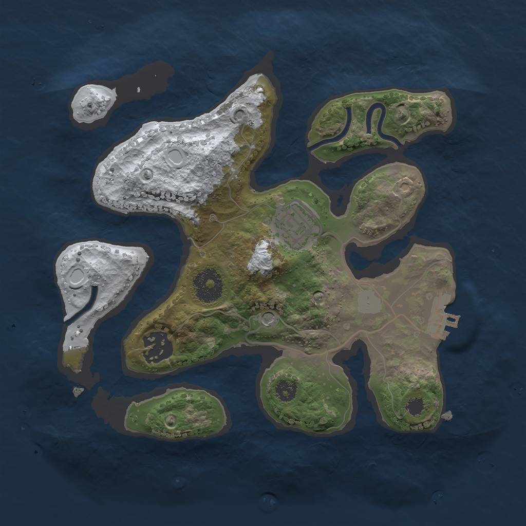 Rust Map: Procedural Map, Size: 2500, Seed: 5166, 9 Monuments