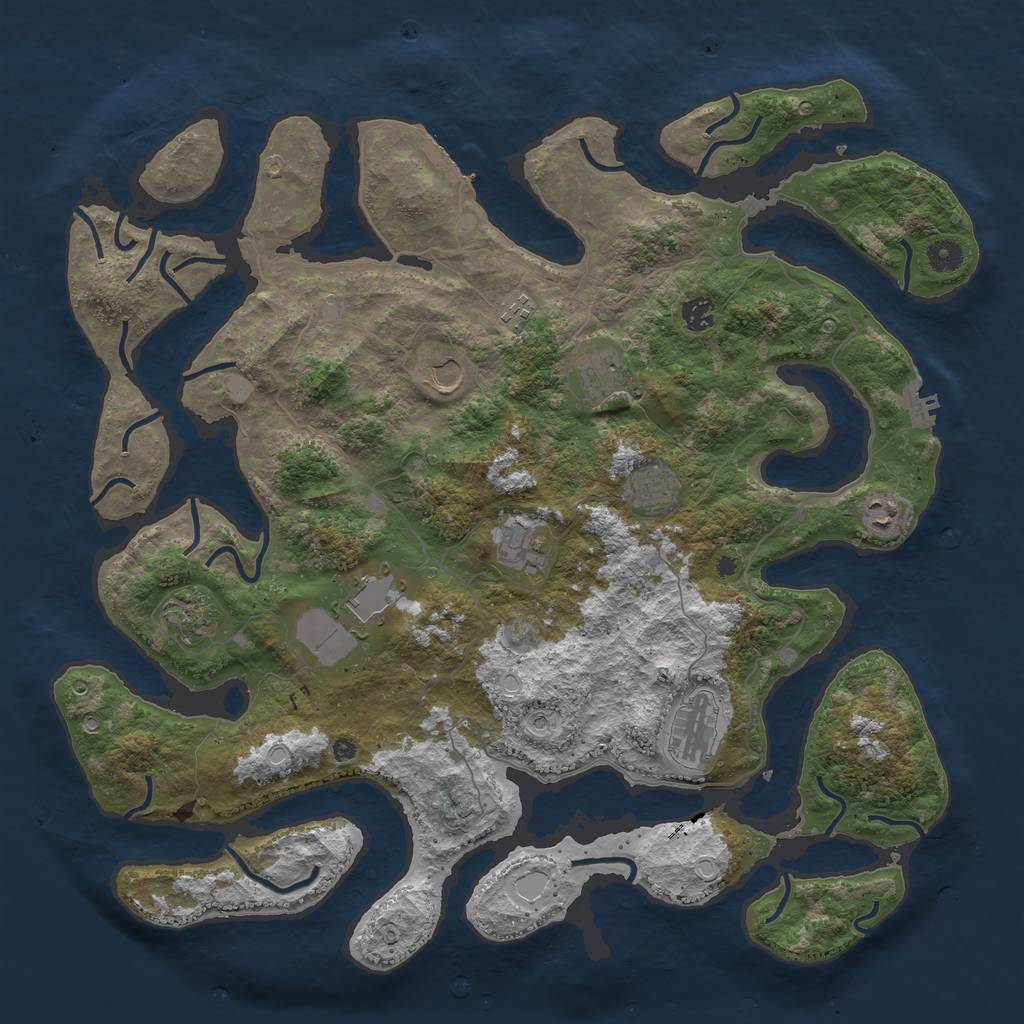 Rust Map: Procedural Map, Size: 4500, Seed: 642413, 18 Monuments