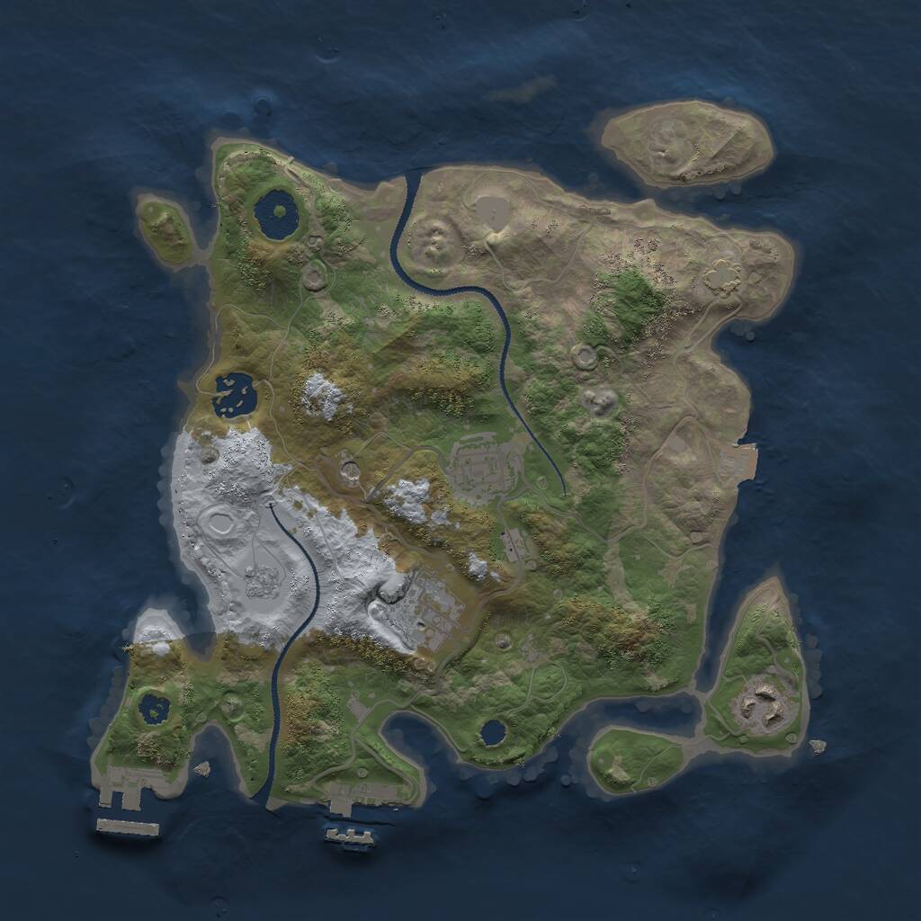 Rust Map: Procedural Map, Size: 3000, Seed: 813386, 10 Monuments