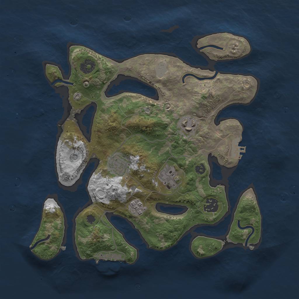 Rust Map: Procedural Map, Size: 3000, Seed: 813386, 13 Monuments