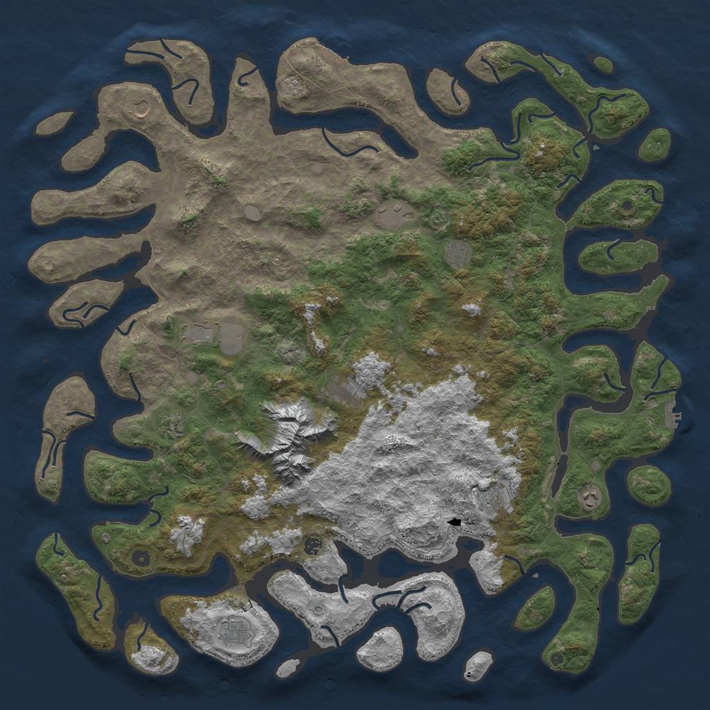 Rust Map: Procedural Map, Size: 6000, Seed: 27435022, 19 Monuments