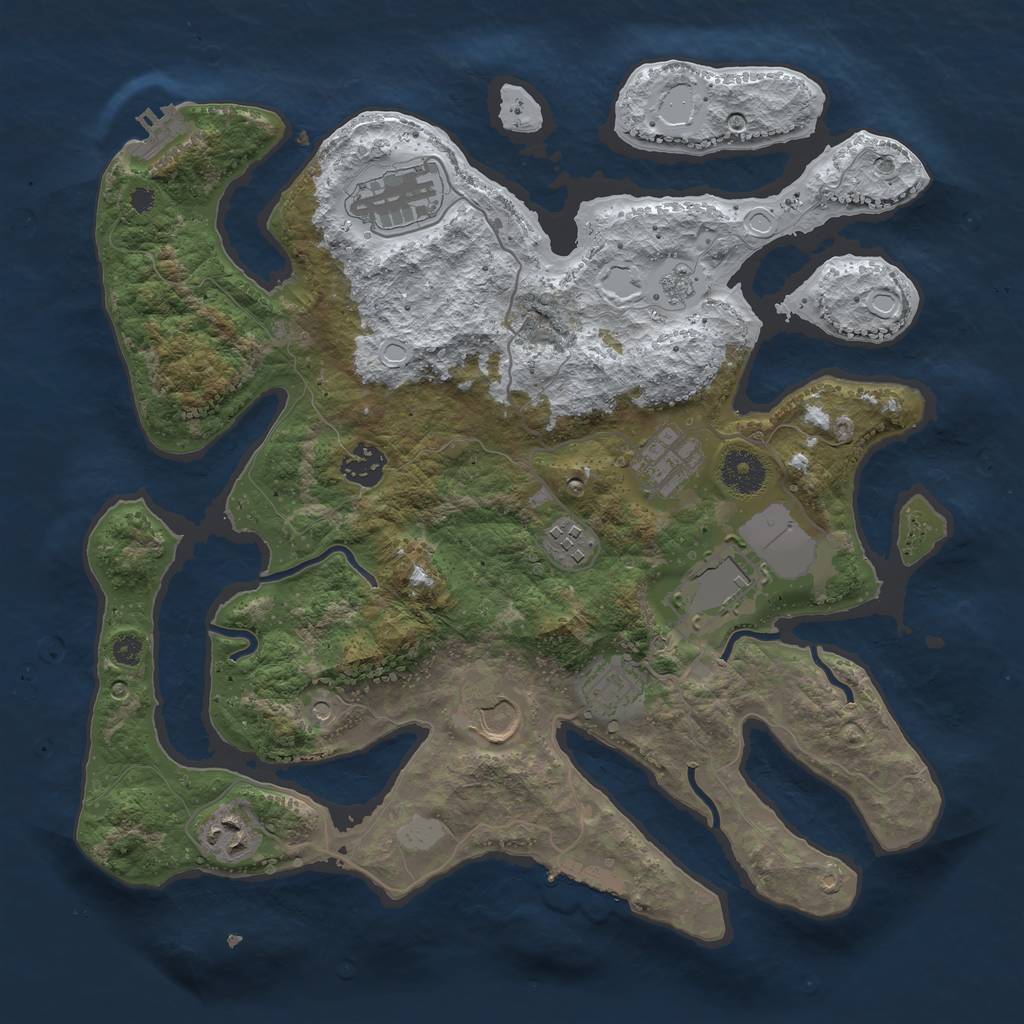 Rust Map: Procedural Map, Size: 3550, Seed: 11747, 17 Monuments