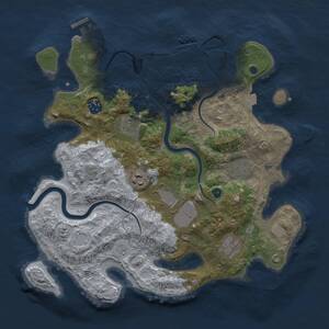 Thumbnail Rust Map: Procedural Map, Size: 3500, Seed: 3389, 13 Monuments