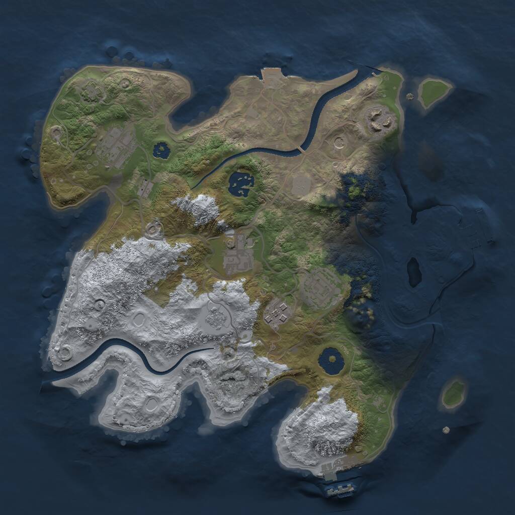 Rust Map: Procedural Map, Size: 3000, Seed: 365980, 12 Monuments