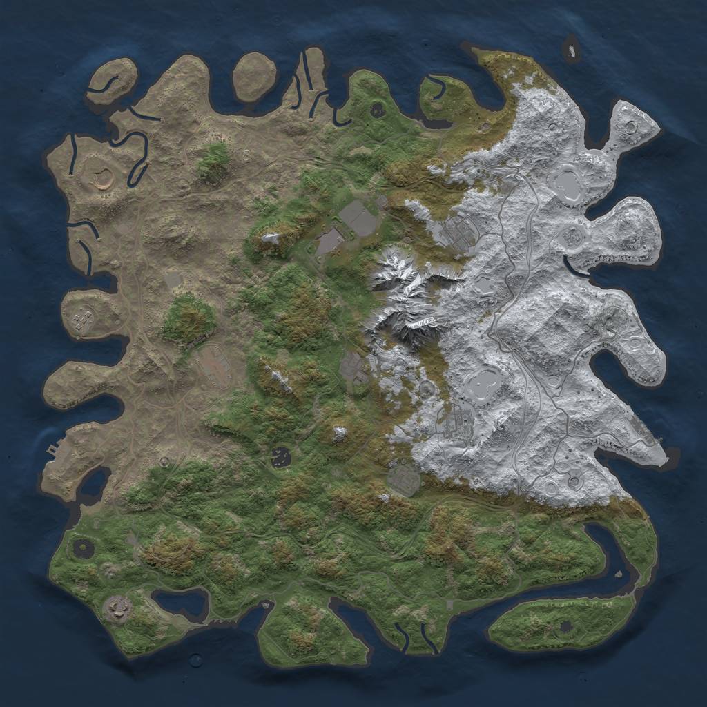 Rust Map: Procedural Map, Size: 5000, Seed: 29, 19 Monuments