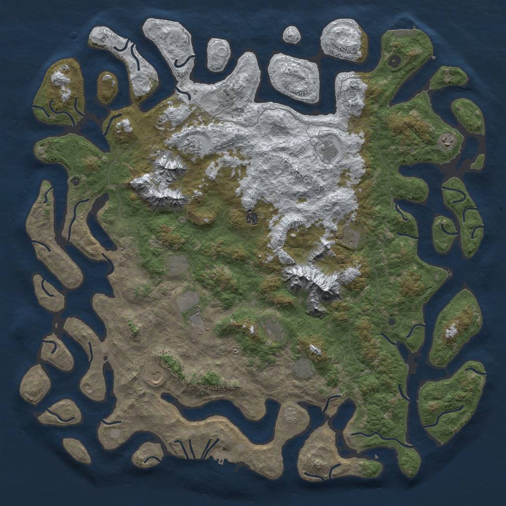 Rust Map: Procedural Map, Size: 6000, Seed: 7864, 20 Monuments