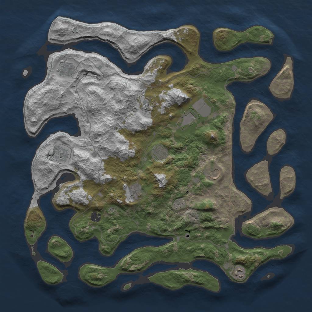 Rust Map: Barren, Size: 4500, Seed: 576994, 13 Monuments