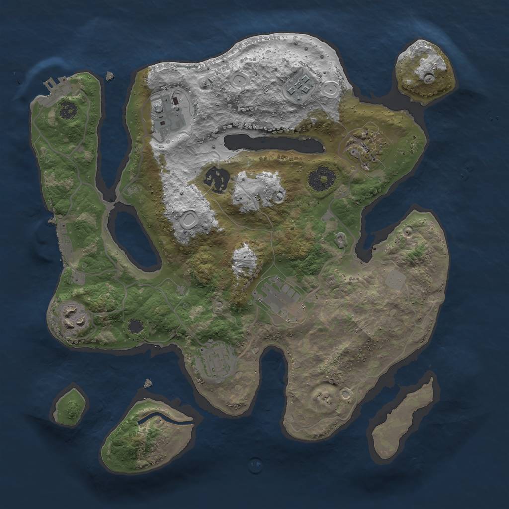 Rust Map: Procedural Map, Size: 3000, Seed: 6736, 14 Monuments