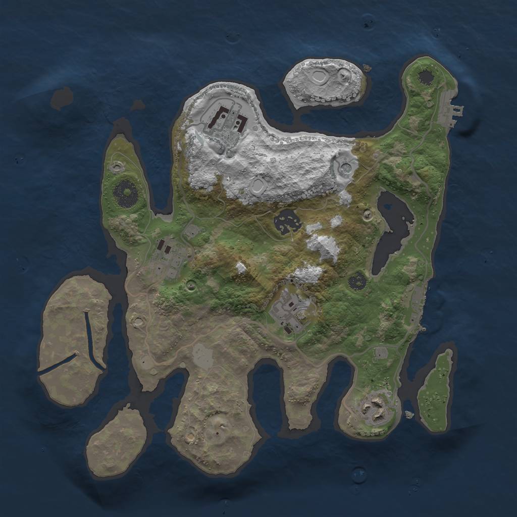 Rust Map: Procedural Map, Size: 3000, Seed: 710176, 13 Monuments