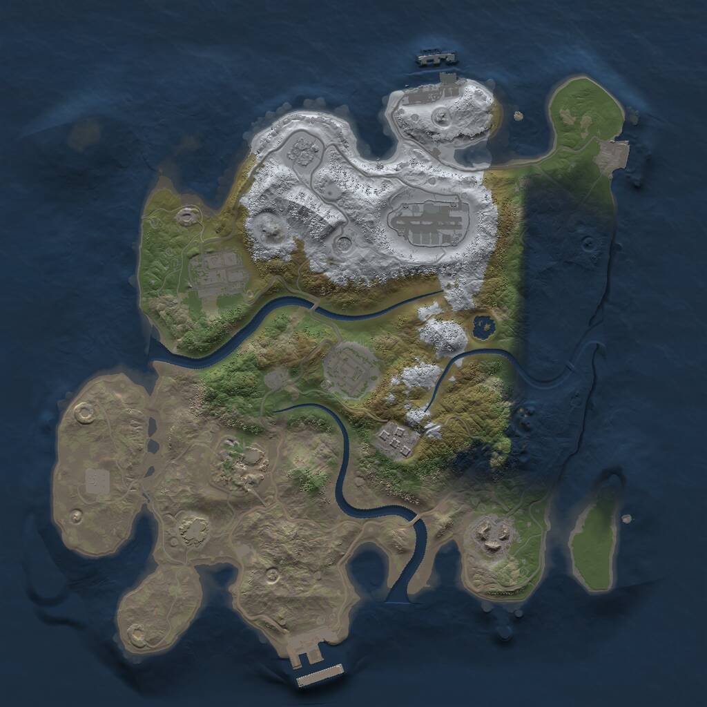 Rust Map: Procedural Map, Size: 3000, Seed: 710176, 12 Monuments