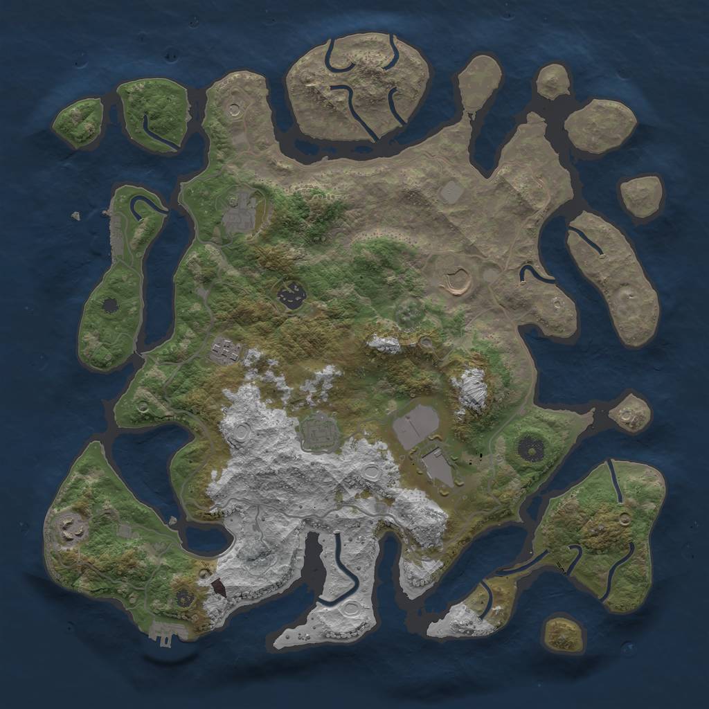 Rust Map: Procedural Map, Size: 4000, Seed: 345031, 15 Monuments