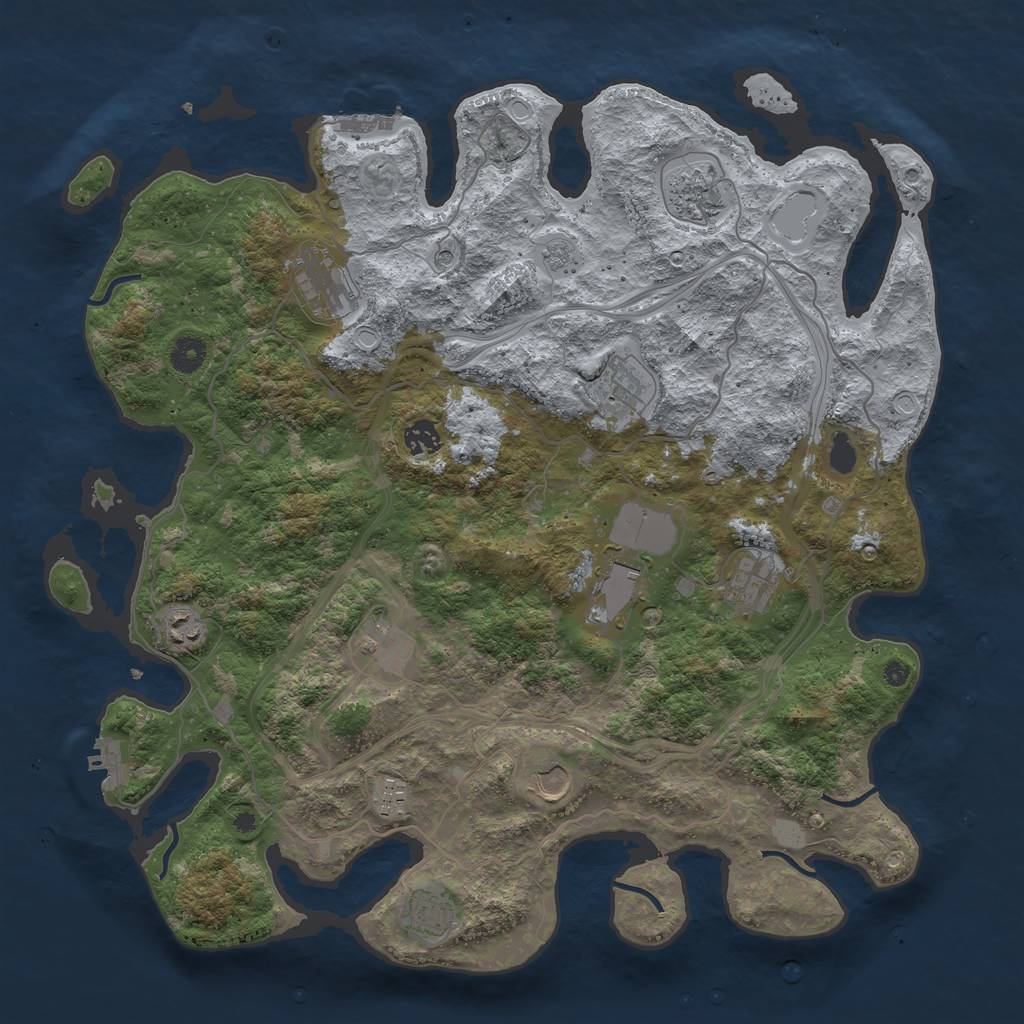 Rust Map: Procedural Map, Size: 4250, Seed: 837779675, 18 Monuments